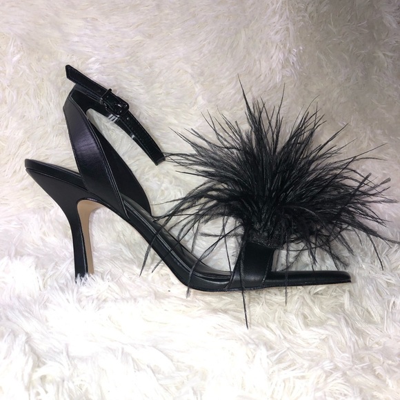 Gianni Bini Black Feathered Heels size 9.5 NWOT - Picture 10 of 15